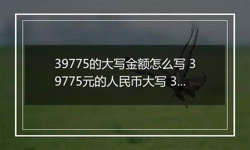 39775的大写金额怎么写 39775元的人民币大写 39775元的数字大写