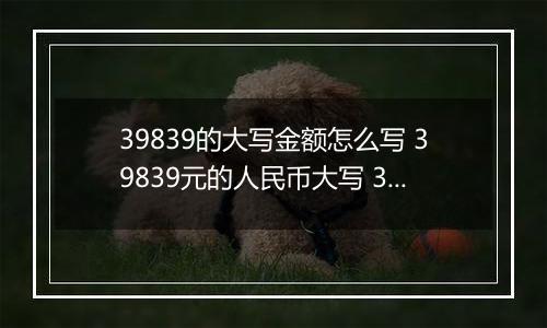 39839的大写金额怎么写 39839元的人民币大写 39839元的数字大写