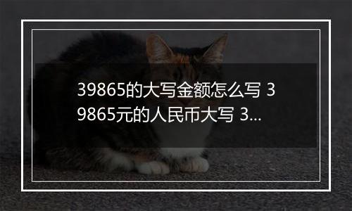 39865的大写金额怎么写 39865元的人民币大写 39865元的数字大写