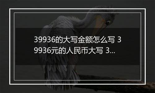 39936的大写金额怎么写 39936元的人民币大写 39936元的数字大写