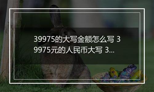 39975的大写金额怎么写 39975元的人民币大写 39975元的数字大写