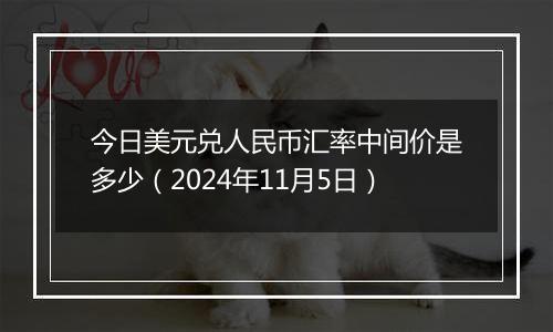 今日美元兑人民币汇率中间价是多少（2024年11月5日）