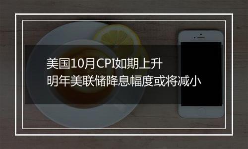 美国10月CPI如期上升 明年美联储降息幅度或将减小