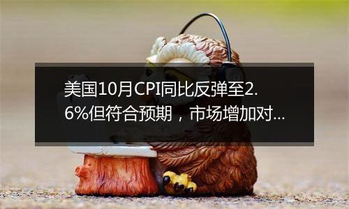 美国10月CPI同比反弹至2.6%但符合预期，市场增加对美联储12月降息的押注