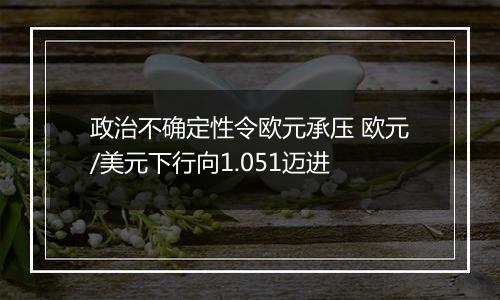 政治不确定性令欧元承压 欧元/美元下行向1.051迈进