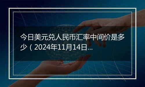 今日美元兑人民币汇率中间价是多少（2024年11月14日）