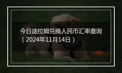 今日迪拉姆兑换人民币汇率查询（2024年11月14日）