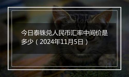 今日泰铢兑人民币汇率中间价是多少（2024年11月5日）