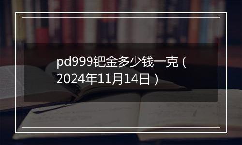 pd999钯金多少钱一克（2024年11月14日）