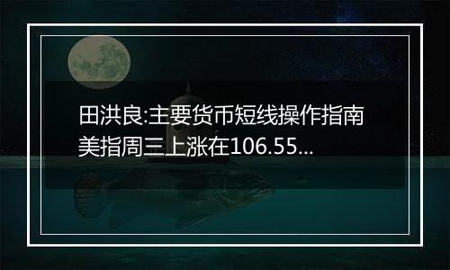 田洪良:主要货币短线操作指南 美指周三上涨在106.55之下遇阻