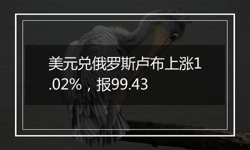 美元兑俄罗斯卢布上涨1.02%，报99.43