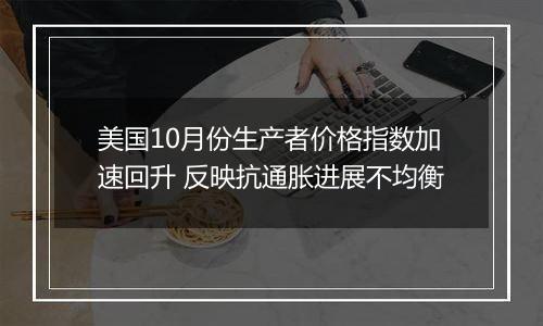 美国10月份生产者价格指数加速回升 反映抗通胀进展不均衡