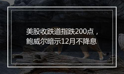 美股收跌道指跌200点，鲍威尔暗示12月不降息