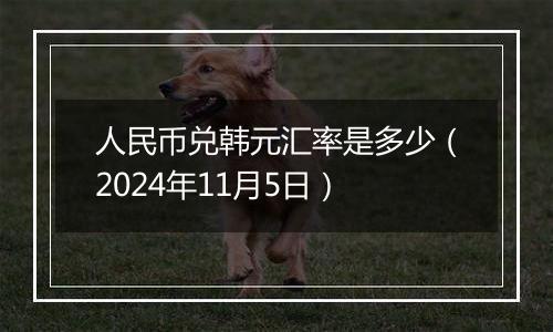 人民币兑韩元汇率是多少（2024年11月5日）