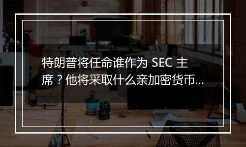 特朗普将任命谁作为 SEC 主席？他将采取什么亲加密货币政策