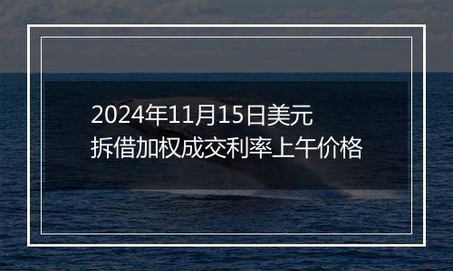 2024年11月15日美元拆借加权成交利率上午价格