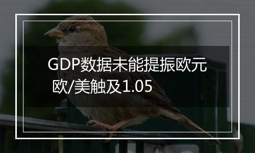 GDP数据未能提振欧元 欧/美触及1.05