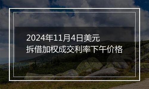 2024年11月4日美元拆借加权成交利率下午价格