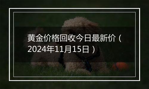 黄金价格回收今日最新价（2024年11月15日）