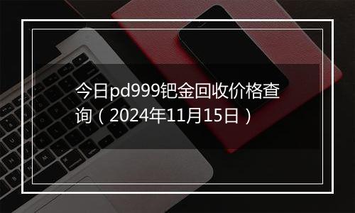 今日pd999钯金回收价格查询（2024年11月15日）