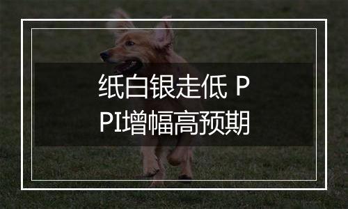 纸白银走低 PPI增幅高预期