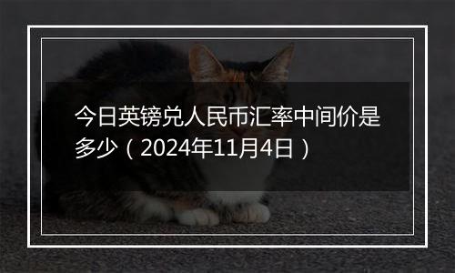 今日英镑兑人民币汇率中间价是多少（2024年11月4日）