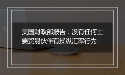 美国财政部报告：没有任何主要贸易伙伴有操纵汇率行为