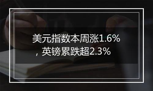 美元指数本周涨1.6%，英镑累跌超2.3%