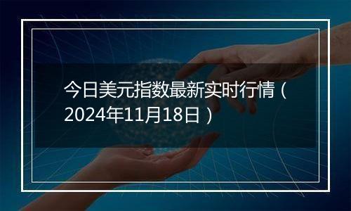 今日美元指数最新实时行情（2024年11月18日）