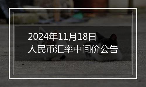 2024年11月18日人民币汇率中间价公告