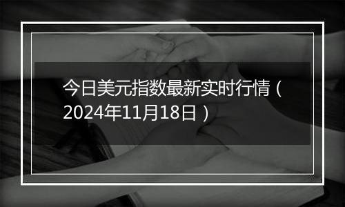 今日美元指数最新实时行情（2024年11月18日）