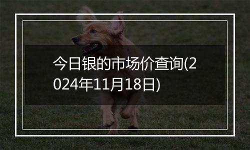 今日银的市场价查询(2024年11月18日)