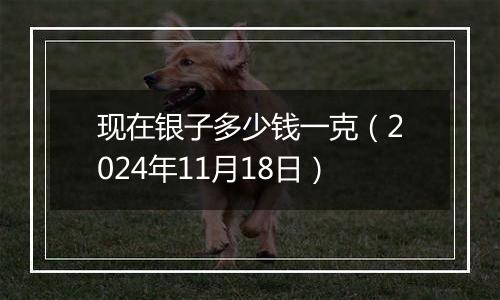 现在银子多少钱一克（2024年11月18日）