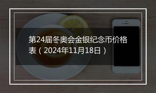 第24届冬奥会金银纪念币价格表（2024年11月18日）