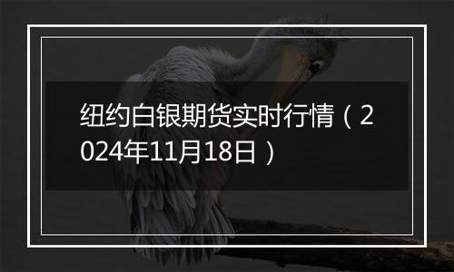 纽约白银期货实时行情（2024年11月18日）