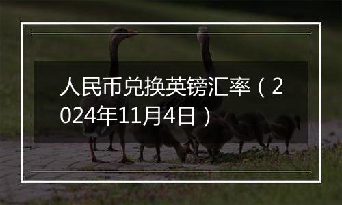 人民币兑换英镑汇率（2024年11月4日）