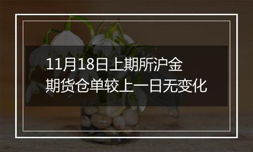 11月18日上期所沪金期货仓单较上一日无变化