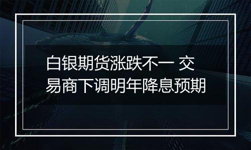 白银期货涨跌不一 交易商下调明年降息预期