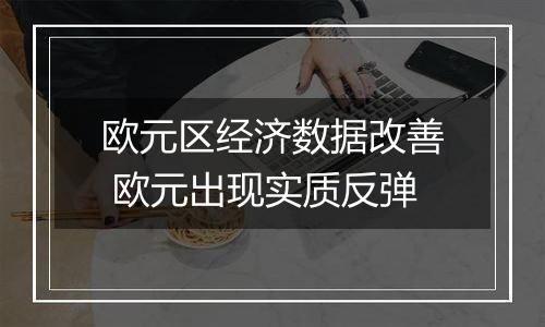 欧元区经济数据改善 欧元出现实质反弹