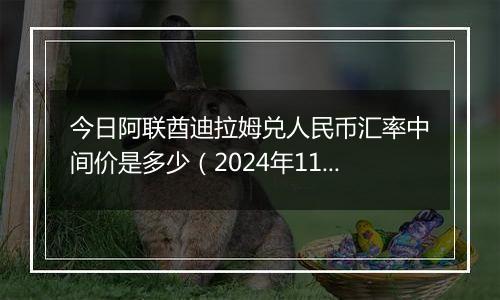 今日阿联酋迪拉姆兑人民币汇率中间价是多少（2024年11月19日）