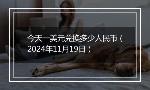 今天一美元兑换多少人民币（2024年11月19日）