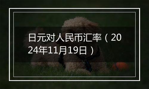 日元对人民币汇率（2024年11月19日）