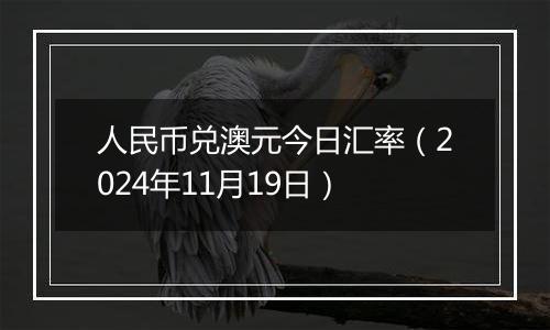 人民币兑澳元今日汇率（2024年11月19日）