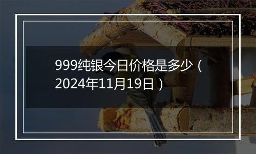 999纯银今日价格是多少（2024年11月19日）