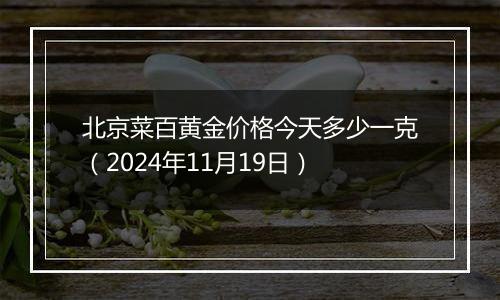 北京菜百黄金价格今天多少一克（2024年11月19日）