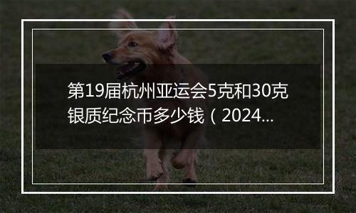 第19届杭州亚运会5克和30克银质纪念币多少钱（2024年11月19日）