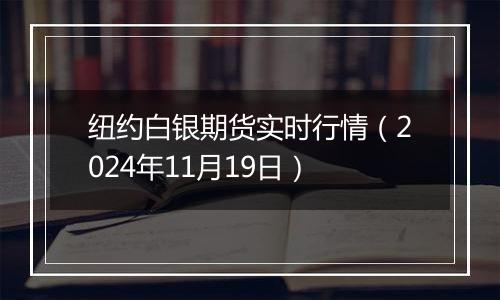 纽约白银期货实时行情（2024年11月19日）