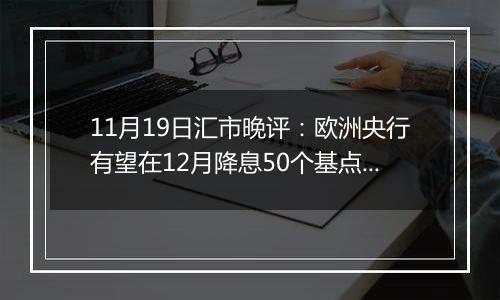 11月19日汇市晚评：欧洲央行有望在12月降息50个基点 欧元/美元在近期下跌后略有回升