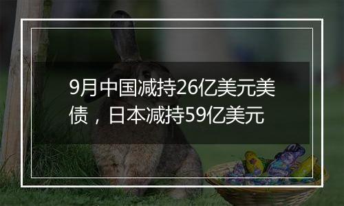 9月中国减持26亿美元美债，日本减持59亿美元