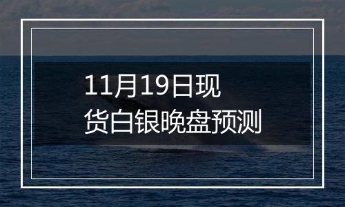 11月19日现货白银晚盘预测